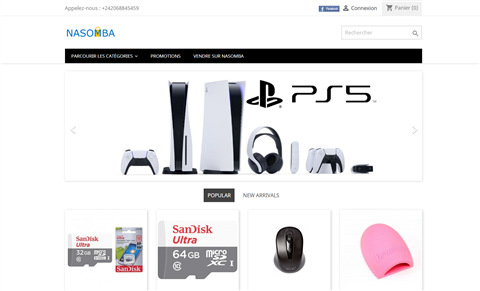 Aperçu du site Nasomba Marketplace